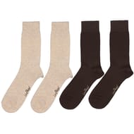 2 paires de mi chaussettes de ville unies homme CHOCOLAT/BEIGE T43\46