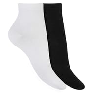 2 paires de socquettes unies coton femme Dim BLANC/NOIR 39\42