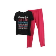 Pyjama long manches courtes NOIR PLANNING T46/48