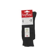 Lot de 2 paires de mi chaussettes non comprimantes coton bio homme ANTHRACITE T39\42