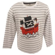 Tee shirt manches longues garçon WHITE/MARINE YARNS 10ANS