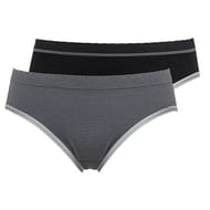 Lot de 2 slips ligne Zen Attitude Billet Doux CQH NOIR + NOIR/GRIS T46\48