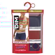 Lot de 3 boxers homme daily classic colors Dim 8WC BLEU/ROUGE/BLEU T3