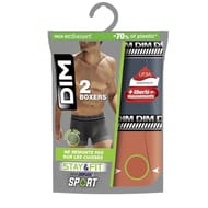 Lot de 2 boxers homme Stay & Fit Dim AA5 BLEU KLEIN/ORANGE NACRE T3
