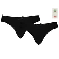 Lot de 2 culottes unies junior fille NOIR 14 ANS