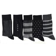 Lot de 5 paires de mi chaussettes fantaisies NOIR T43\46