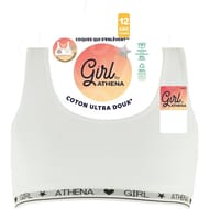 Brassière dos nageur fille coton ultra doux Girl by Athena 6002 BLANC 14 ANS