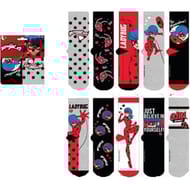 Lot de 10  paires de mi chaussettes  Miraculous NOIR/GRIS/ROUGE 31/35