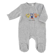 Dors bien velours garçon GRIS CHINE 9 MOIS