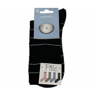 Lot de 4 paires de mi chaussettes fantaisies lurex GRIS/NOIR/BLEU/ROSE 31\35