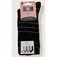 Lot de 4 paires de mi chausettes fantaisies GRIS/NOIR/BLEU/ROSE 37\41