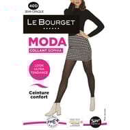 Collant semi opaque fantaisie Sophia Moda Le Bourget NOIR T5\T6