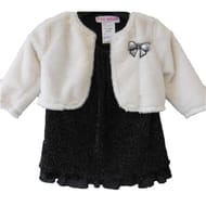 Ensemble robe et gilet ECRU/NOIR VALERIE 12 MOIS