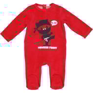 Dors bien velours garçon ROUGE 12 MOIS