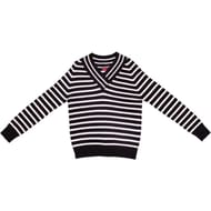Pull manches longues femme RAYE BLACK/ ECRU T50\52
