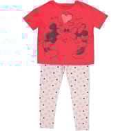 Pyjama long manches courtes femme ROUGE MINNIE T46\48