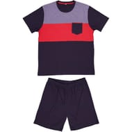 Pyjama short homme MARINE/ ROUGE XXL