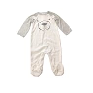 Dors bien velours garçon GRIS CHINE / BLANC 12 MOIS