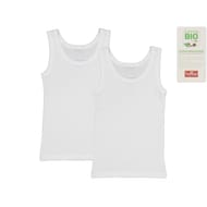 Lot de 2 débardeurs unis garçon BLANC/BLANC 6/8 ANS