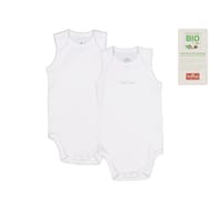 Lot de 2 bodies bébé sans manches BLANC COEUR 3ANS
