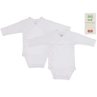 Lot de 2 bodies naissance manches longues bébé influx BLANC COEUR 6MOIS