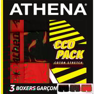 Lot de 3 boxers garçon - Eco pack Athena 1000 ROUGE 16 ANS