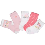 5 paires de mi chaussettes fantaisies bébé ROSE/BLANC CHOUETTE 24\26
