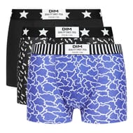 Lot de 3 boxers homme vibes Dim AKC NUAGE BL/NOIR/COTILLON T2