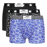 Lot de 3 boxers homme vibes Dim AKC NUAGE BL/NOIR/COTILLON T3