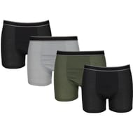 Lot de 4 boxers unis homme Influx basic NOIR/NOIR/GRIS/KAKI T6
