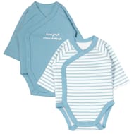 Lot de 2 bodies naissance prématurée manches longues fantaisie bébé VERT 00