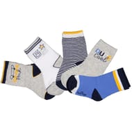 5 paires de mi chaussettes fantaisies bébé MARINE/GRIS SKATE 21\23