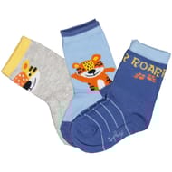 3 paires de mi chaussettes fantaisies bébé GRIS/BLEU TIGRE 24\26