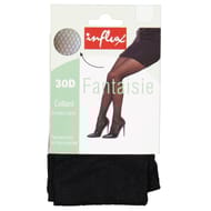 Collant fantaisie 30D motif fausse résille en fil recyclé* influx NOIR FAUSSE RESILLE XL