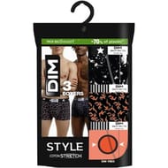 Lot de 3 boxers homme vibes Dim ANT NR MARB/FLAMME/ORG FEU T3