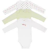Lot de 3 bodies manches longues bébé BLANC/AMANDE CHERRY 36MOIS