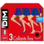 Lot de 3 paires de collants 20D trio mousse DIM NOIR T6