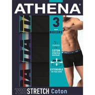 Lot de 3 boxers homme 720 stretch coton Athena NR 1 2400 NR/NR/NR T3