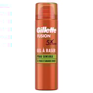 Gilette fusion gel à raser pour peaux sensibles à l'huile d'amande