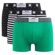 Lot de 3 boxers homme vibes Dim ATW POIS/RAYURES/VERT T4
