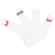 4 paires de mi chaussettes tennis brodées homme influx basic BLANC RAYURES MARINE/ ROUGE T43/46