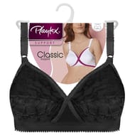 Soutien-gorge sans armatures maintien ligne Coeur Croisé classique Playtex 001 NOIR 110E
