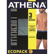 Lot de 3 boxers basic color homme Athena 2420 NOIR/GRIS/NOIR T7
