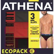 Lot de 3 slips basic color homme Athena ROUGE  - 2400 T3