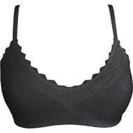 Brassière coton finition dentelle bretelles fines ligne Oh! Mademoiselle Le Bourget 500 NOIR 14 ANS