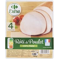 Carrefour extra rôti de poulet 100% filets 4 tranches 160g