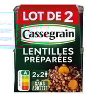 Cassegrain lentilles cuisinées aux oignons et carottes 1/2 265gx2