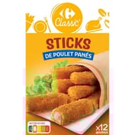 Carrefour sticks de poulet panés x12 200g