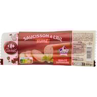 Carrefour classic saucisson à l'ail fumé 300g