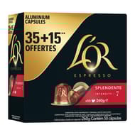 L'or espresso splendente café en capsules n°7 x35+15 gratuite -260g
